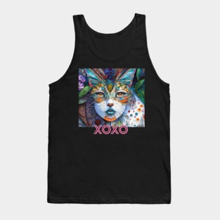 XOXo, kisses and hugs (cat girl patchwork) Tank Top
